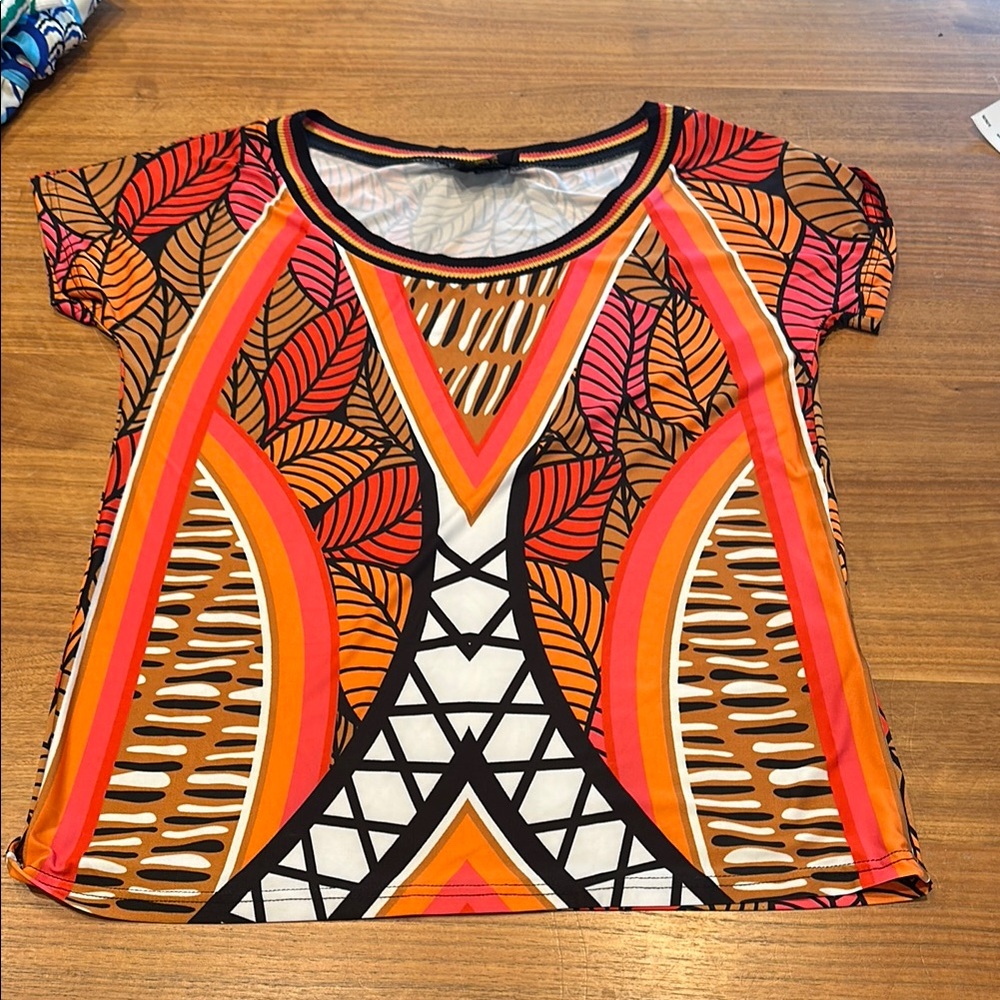 Vibrant Multicolor Patterned Women's Top